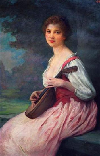 Charles-Amable Lenoir Mandolin oil painting picture